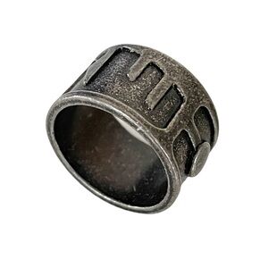 Stylish Gray Metal Ring with Accents 2.5” Circumference